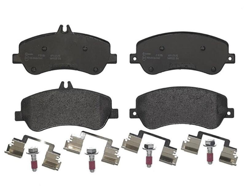 Mercedes Disc Brakes Kit -  Pads Front (Low-Metallic) 0074207420 - Brembo P50086